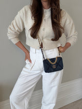 Chanel Denim Quilted 19 Wallet On Chain