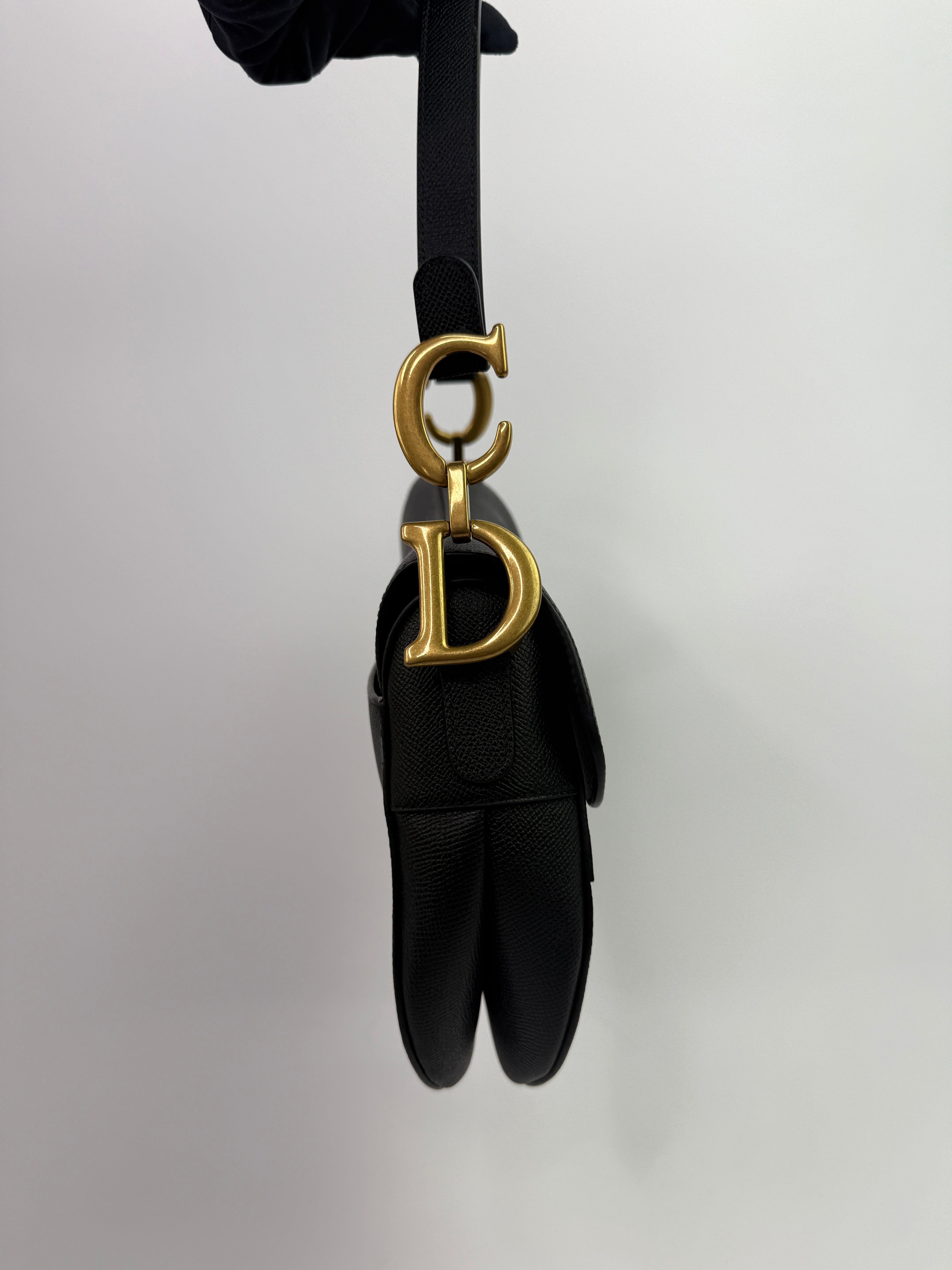 Christian Dior Saddle Bag In Calfskin Leather With Strap