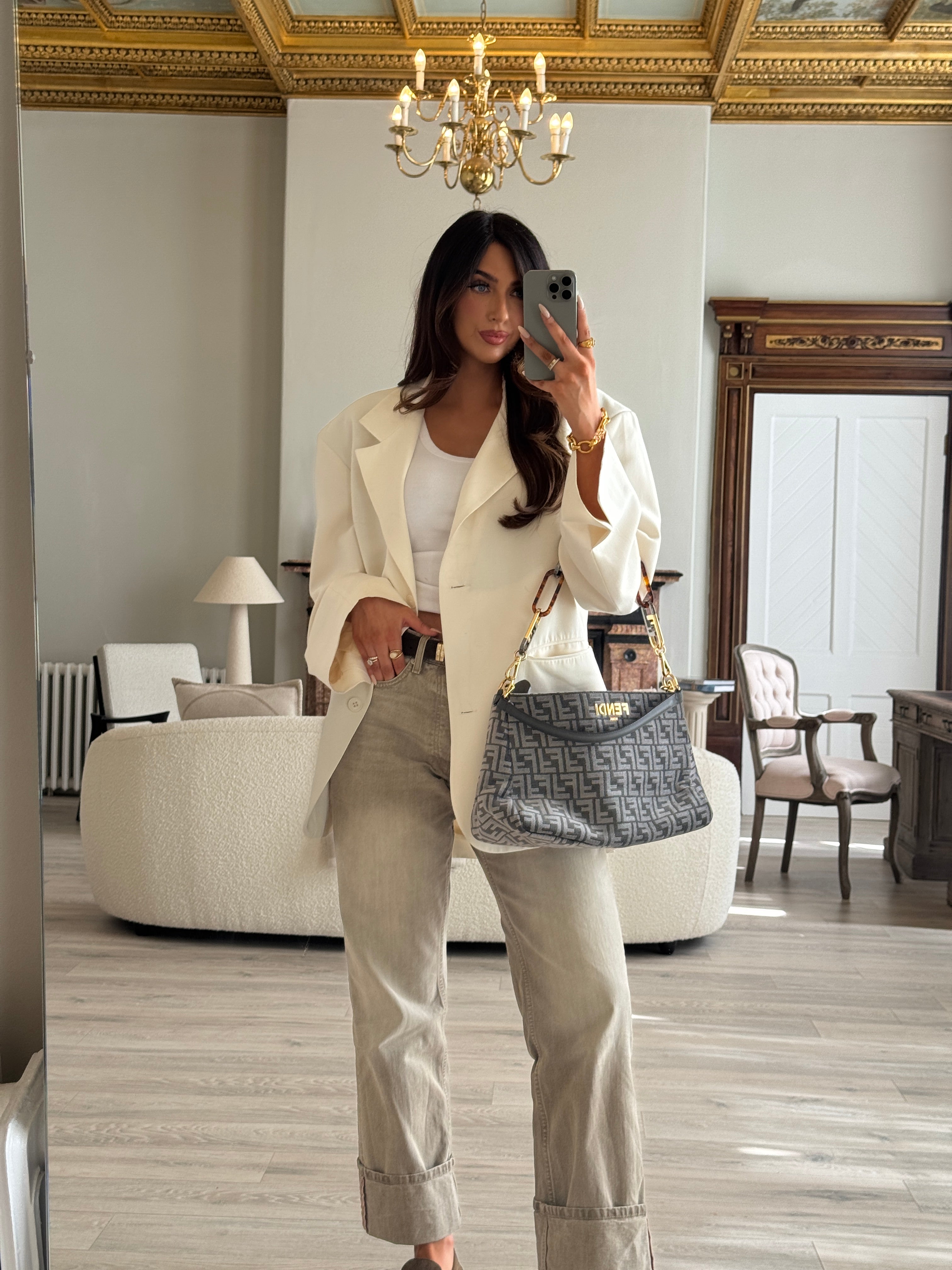 Fendi FF 909 O' Lock Shoulder Bag