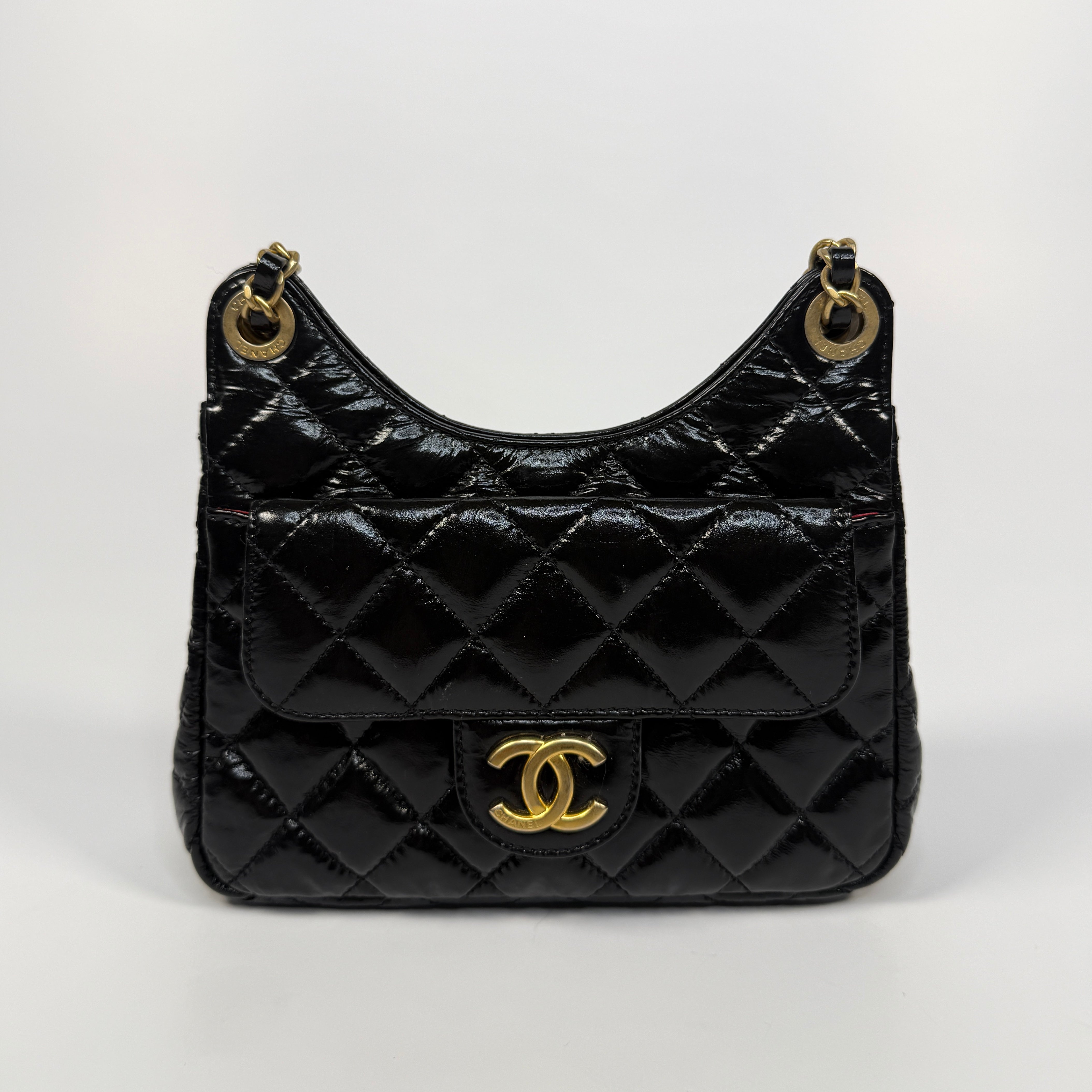 Chanel Mini Quilted Medallion Shoulder Bag In Black Calfskin With Gold Hardware. Authentic and preloved. Excellent condition. 