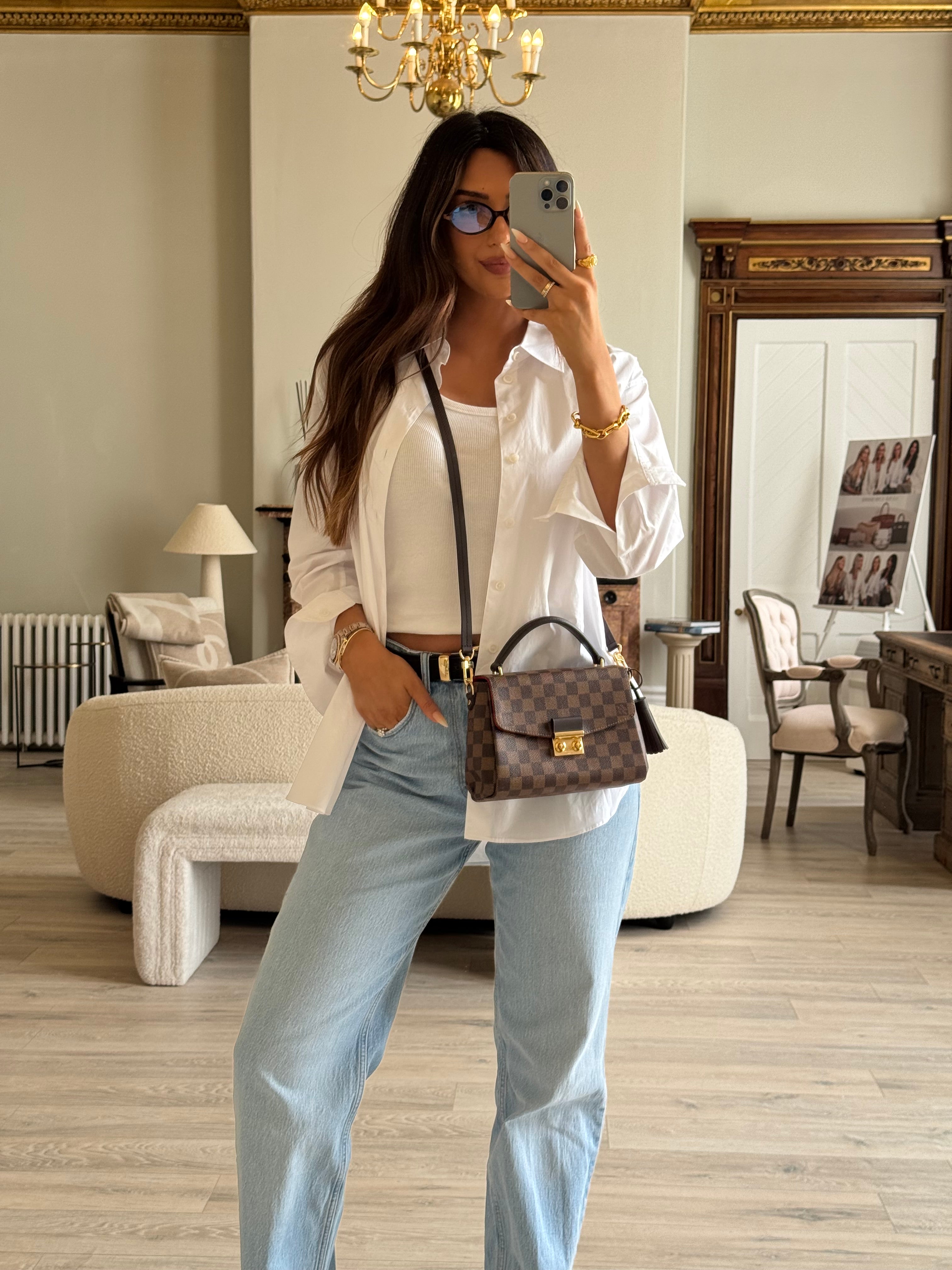 Louis Vuitton Damier Ebene Canvas Croisette Bag