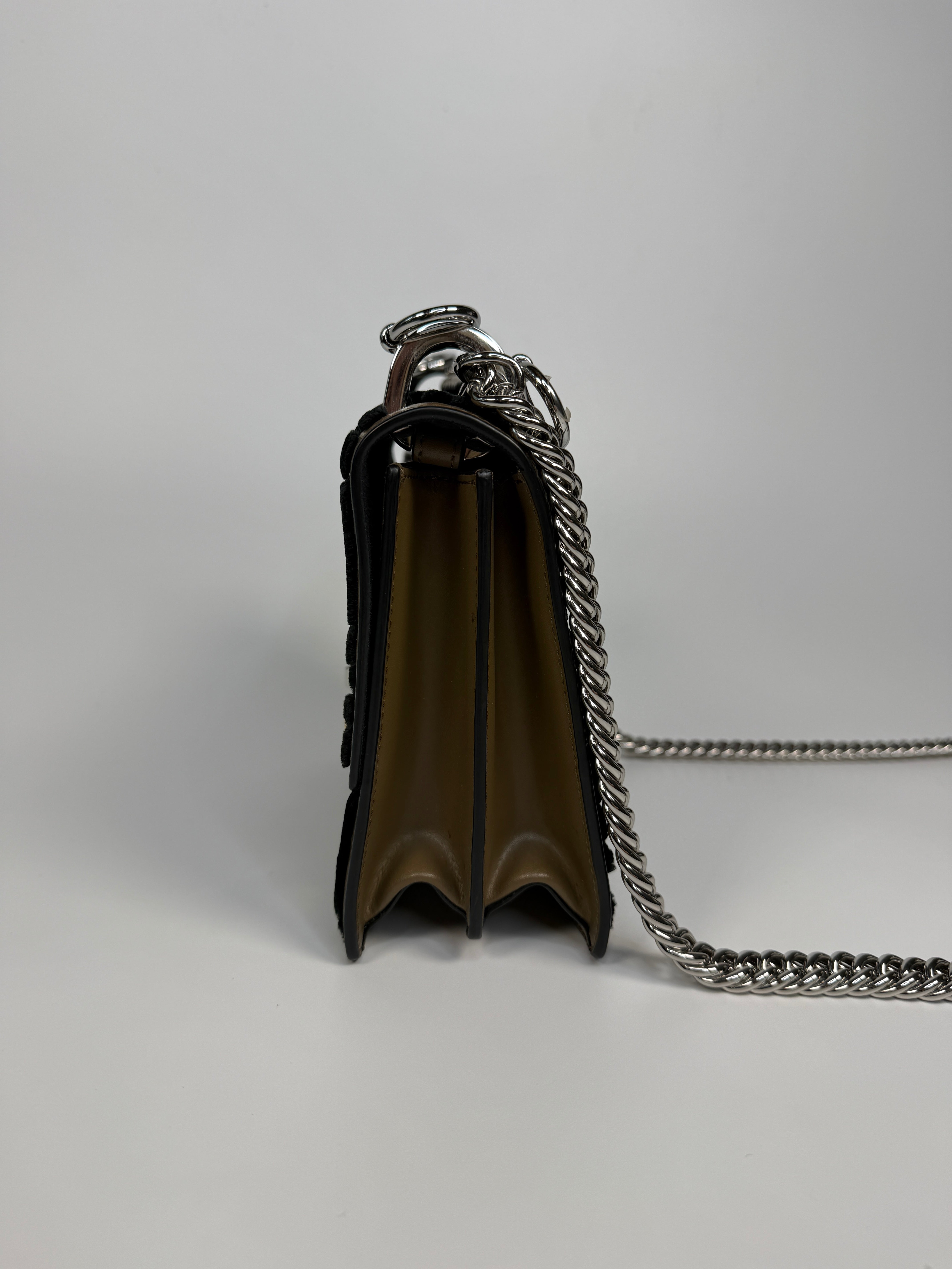 Fendi Vitello Liberty Velvet FF Small Kan I Shoulder Bag In Excellent condition. 100% Authenticity guarantee. 