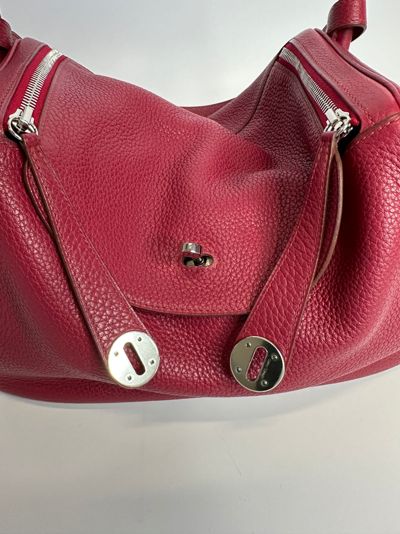 Hermès Lindy 30 Bag In Rubis Clemence Leather