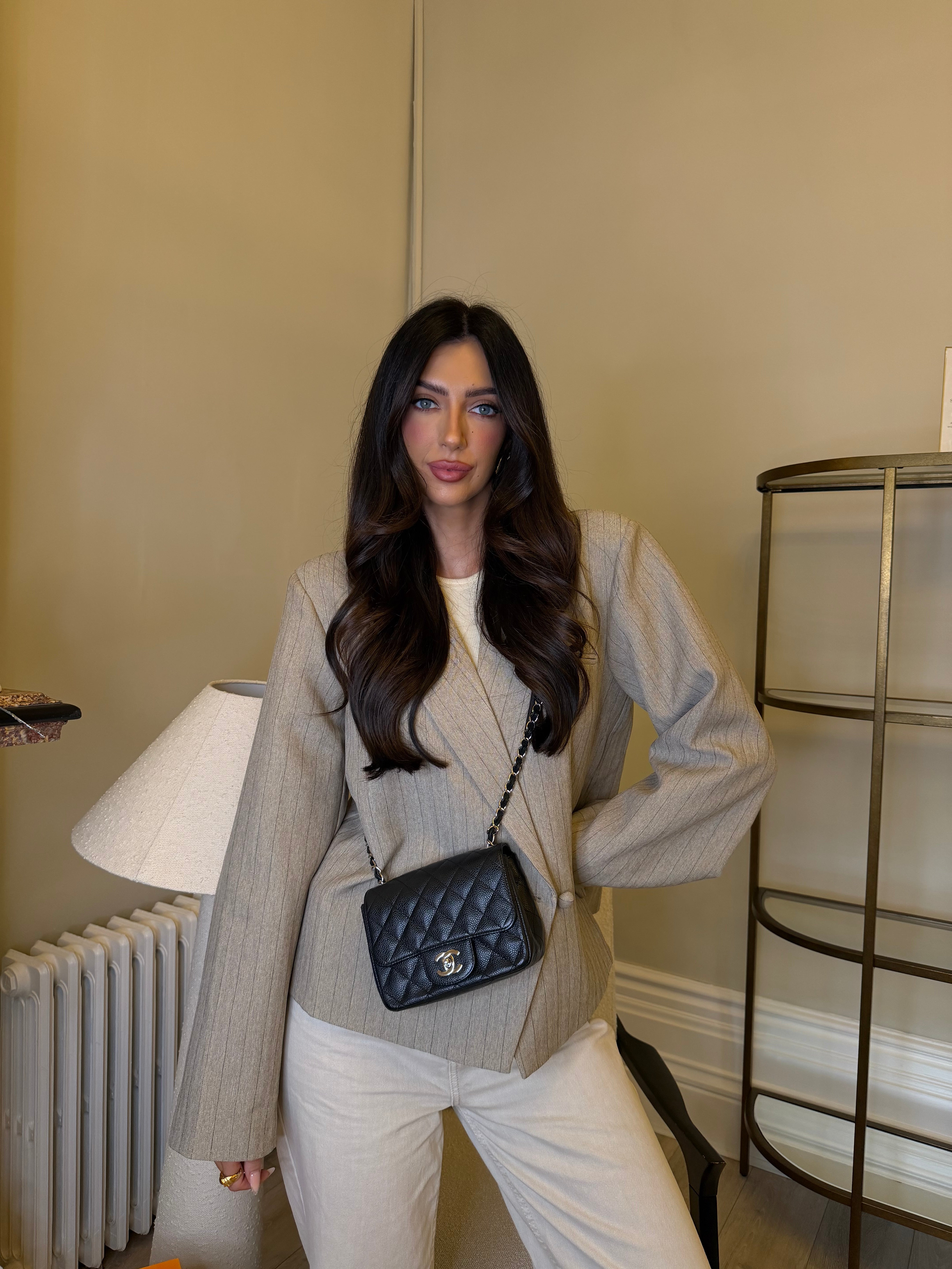 Chanel Black Square Flap Bag In Black Caviar Leather With Silver Hardware. Excellent condition. Authentic and preloved.