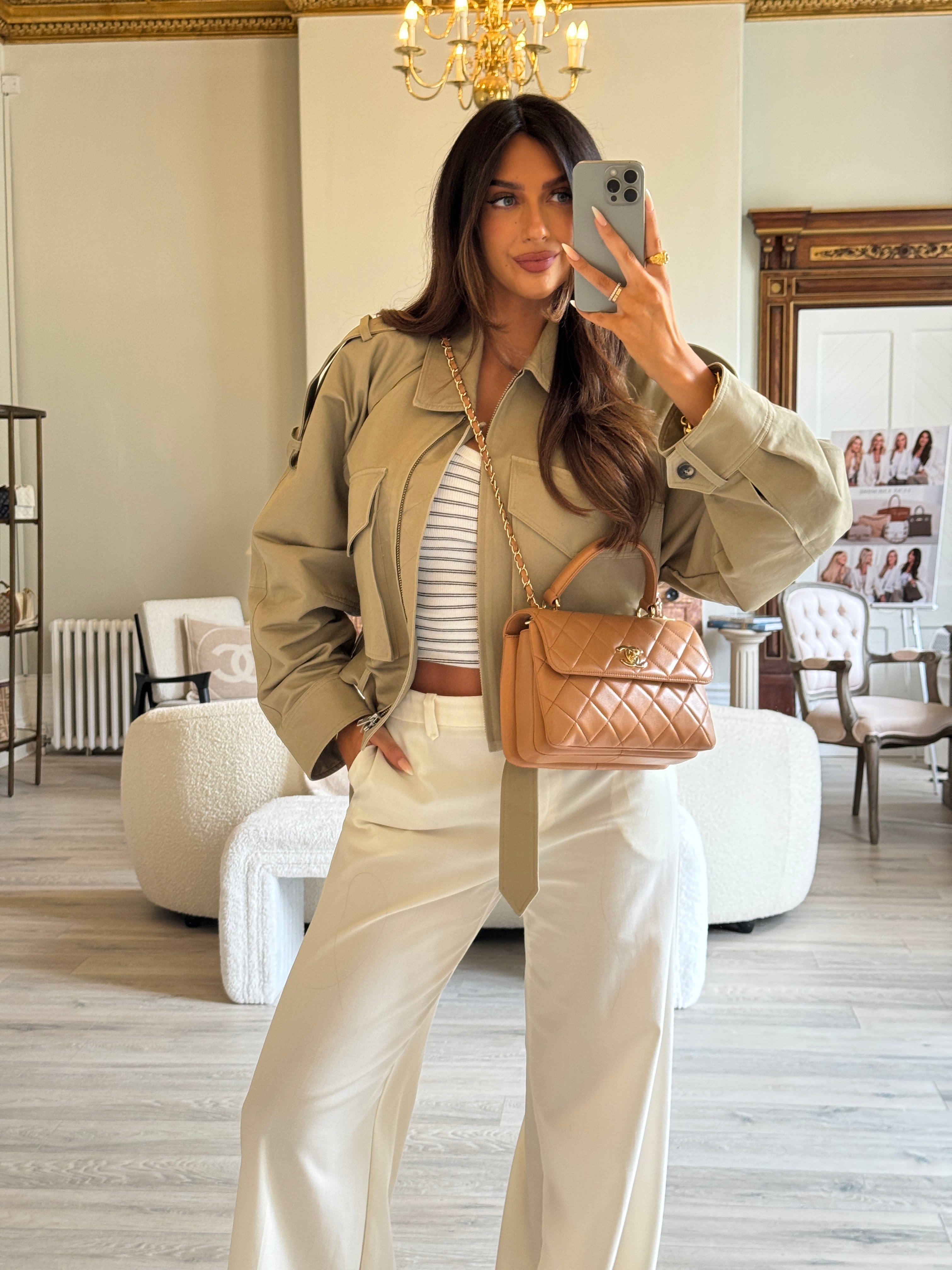 Chanel Caramel Small Trendy In Lambskin Leather