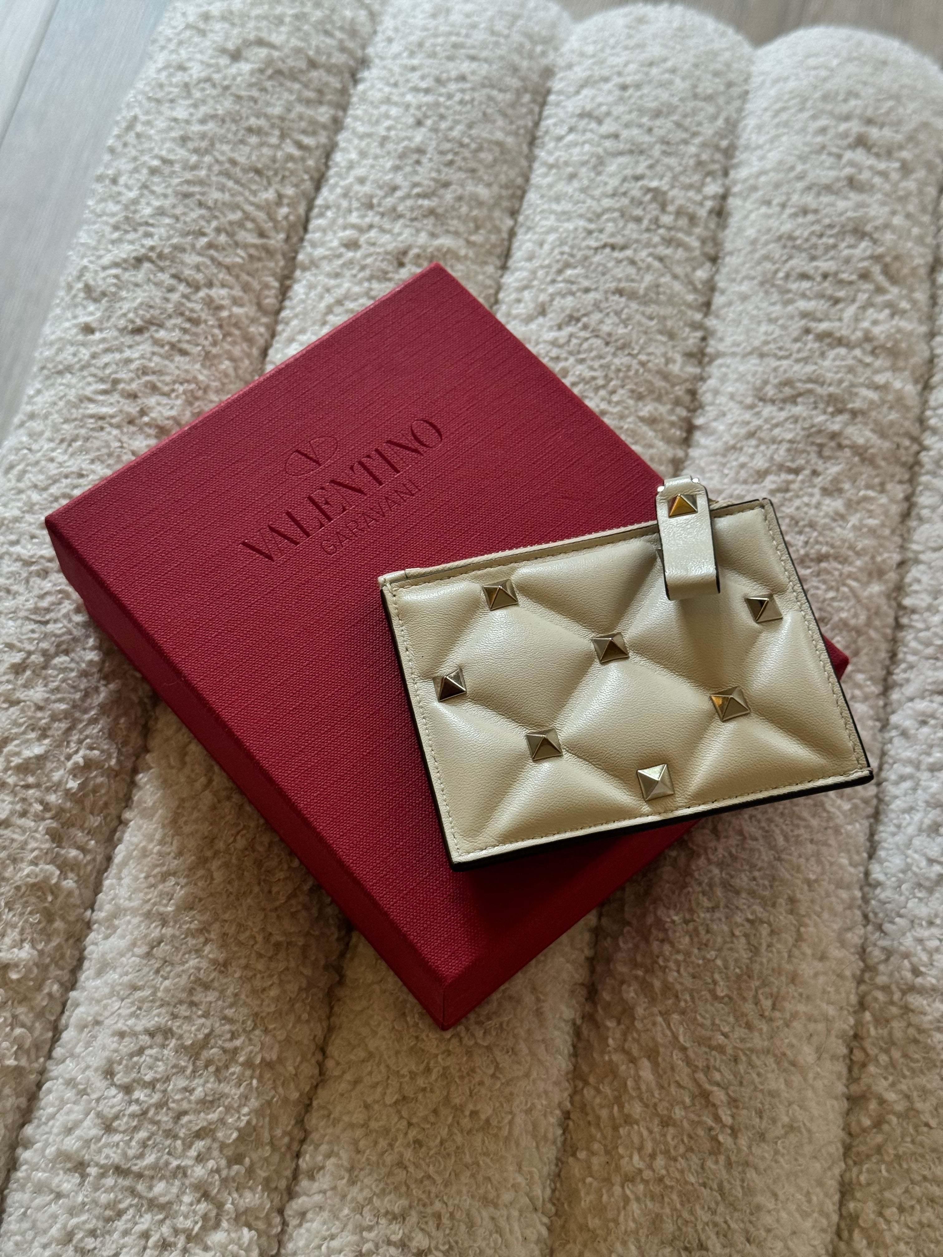 Valentino Garavani Ivory Rockstud Snap Wallet