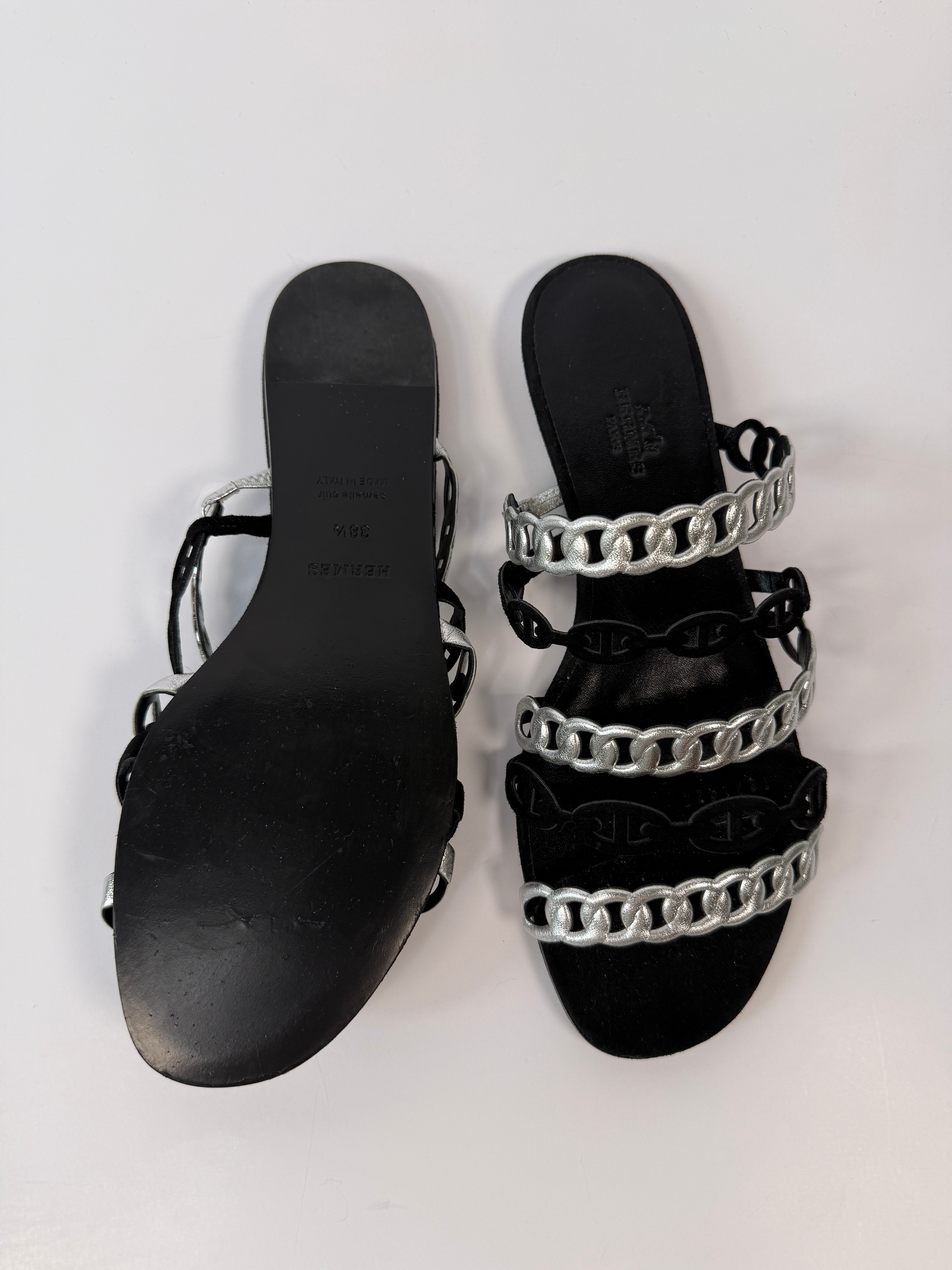 Hermès Chaine Pavot d'Ancre Sandals (size 38.5/UK5.5)