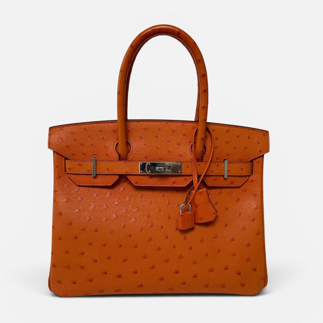 Hermès Birkin 30 In Orange Ostrich With Palladium hardware