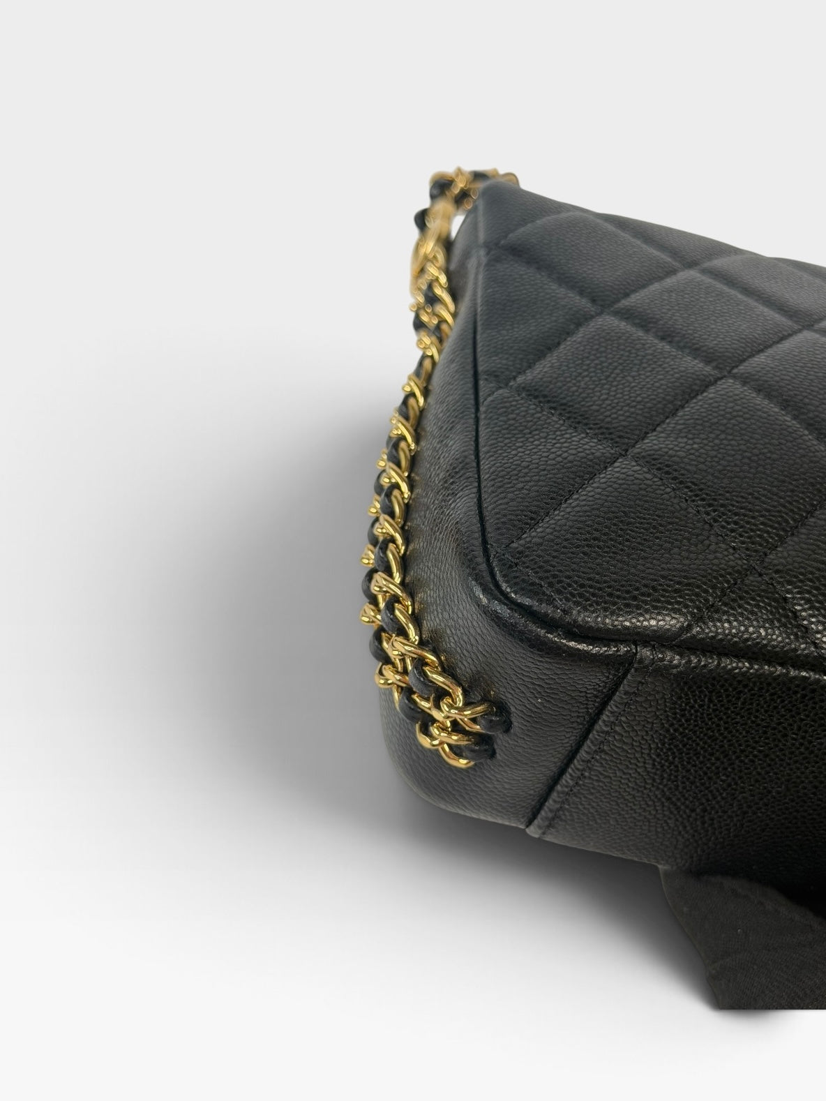 Chanel Seasonal Flap Bag In Black Caviar Leather With Gold Hardware