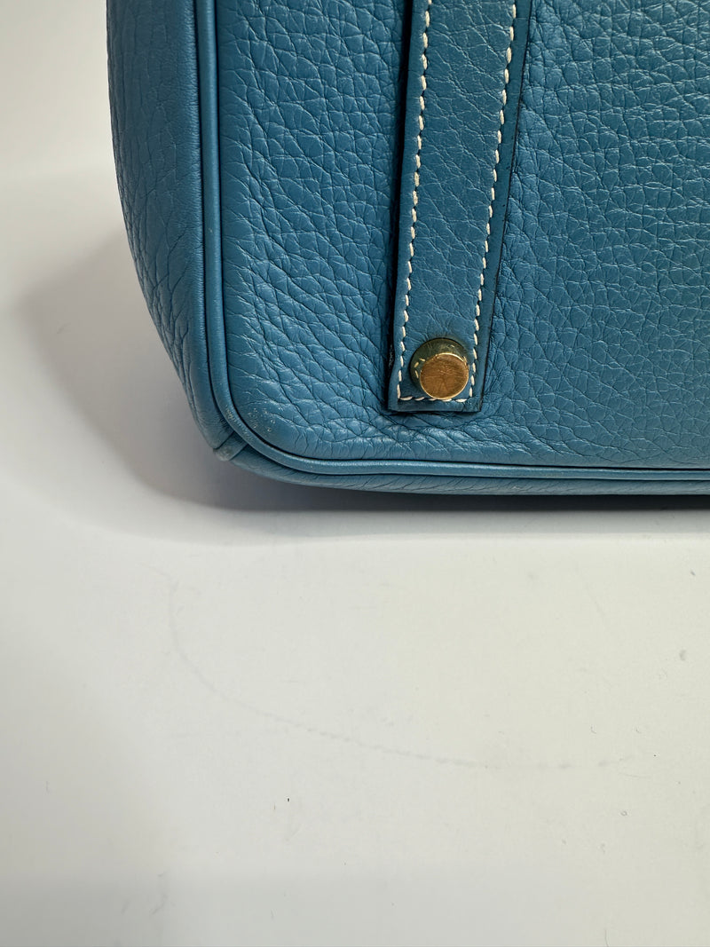 Hermès Birkin 35 In Blue Jean With Gold Hardware