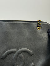 Chanel Vintage Black Caviar Tote Bag