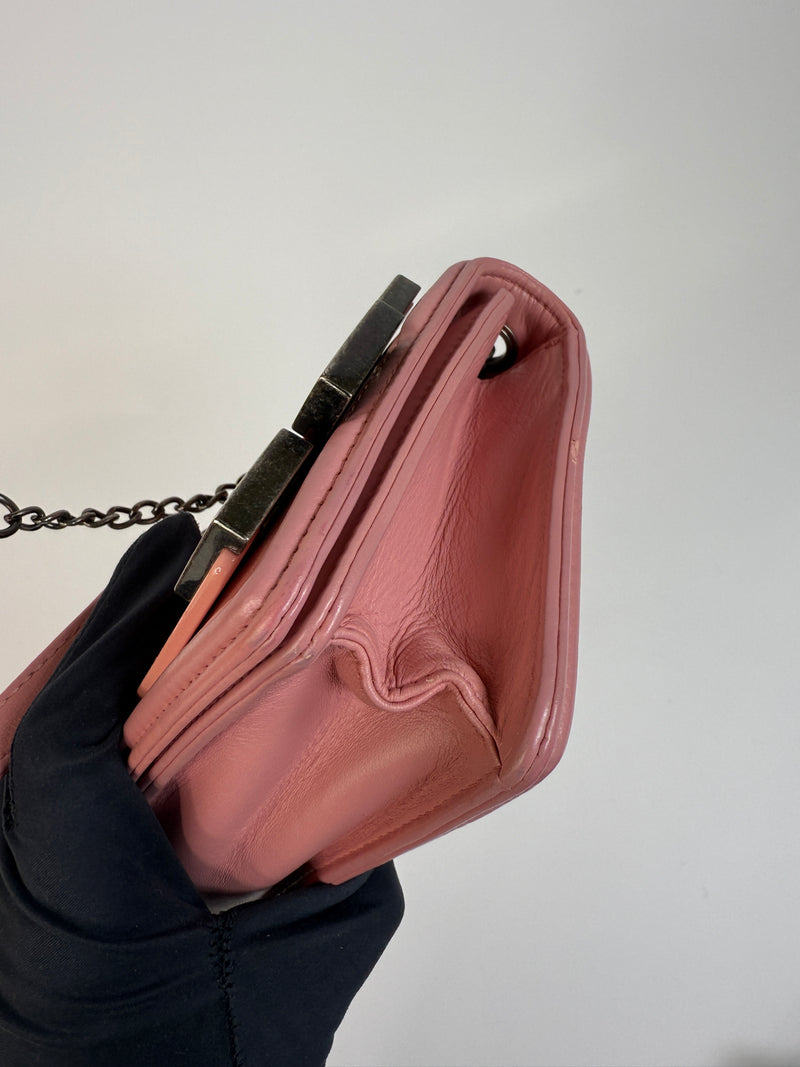 Chanel pink plexiglass Horizontal Boy Brick Bag