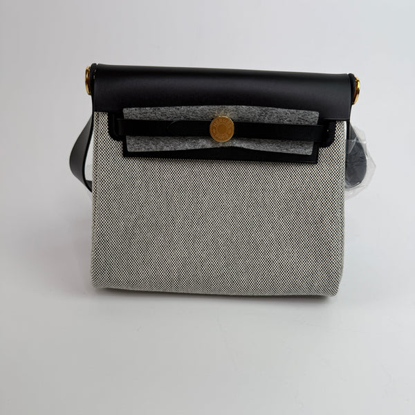 Hermès Herbag Zip 20 Ecru Beige Viking Canvas and Nior Vache GHW