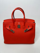 Hermès Birkin 35 Red Togo Leather With Palladium Hardware