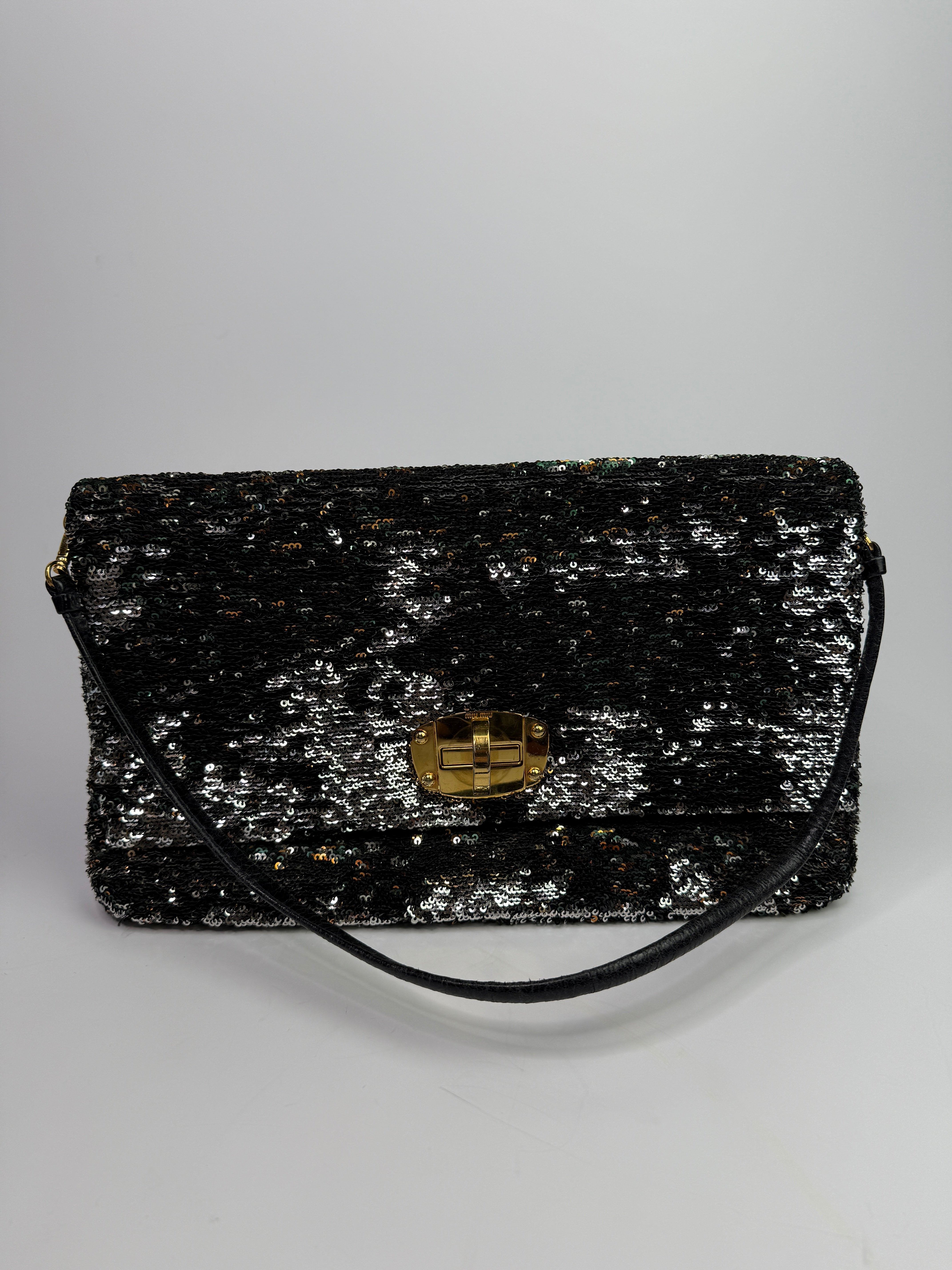 Miu Miu Green Sequin Clutch