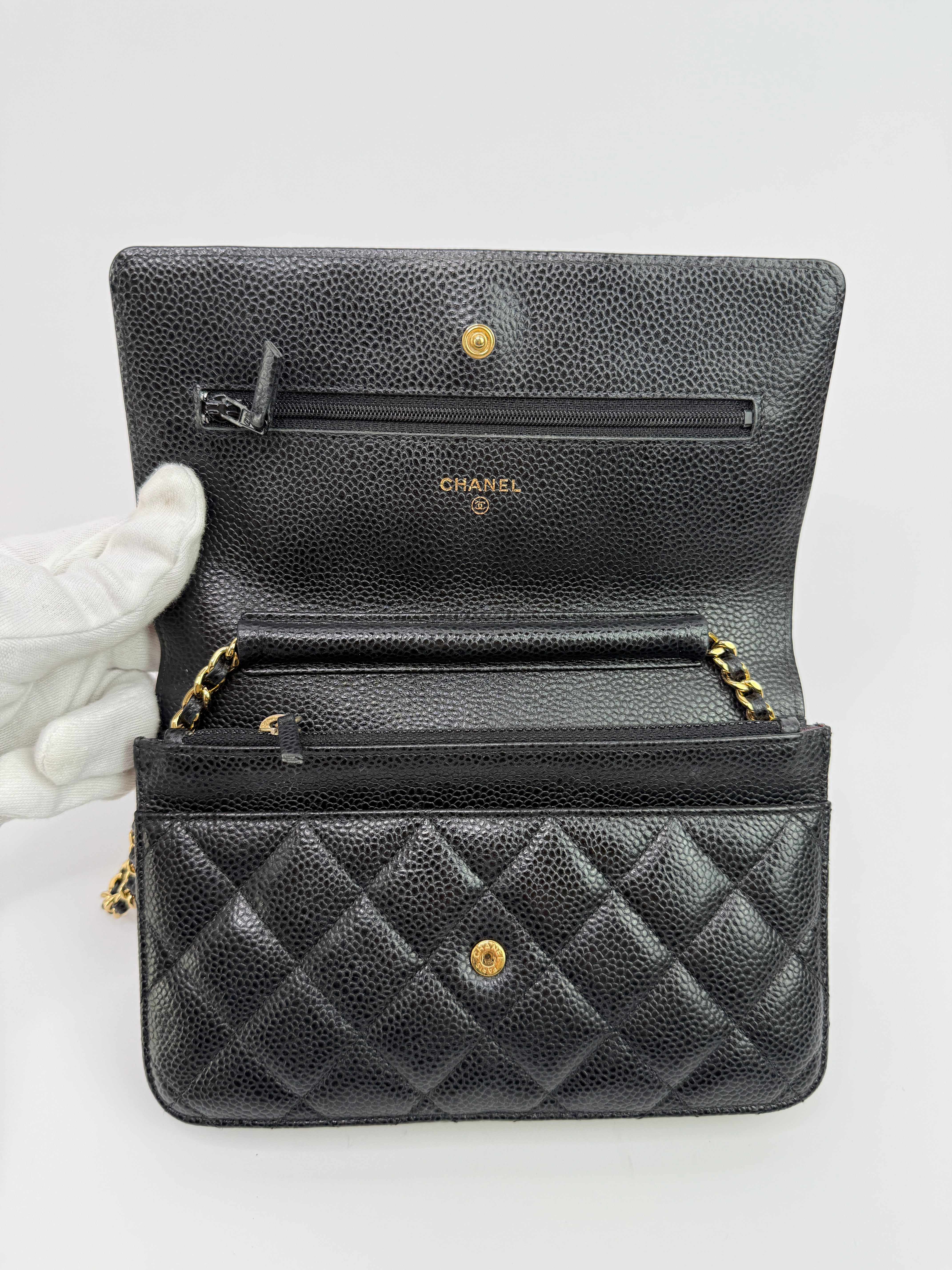 Chanel Wallet On Chain Black Caviar Leather With GHW
