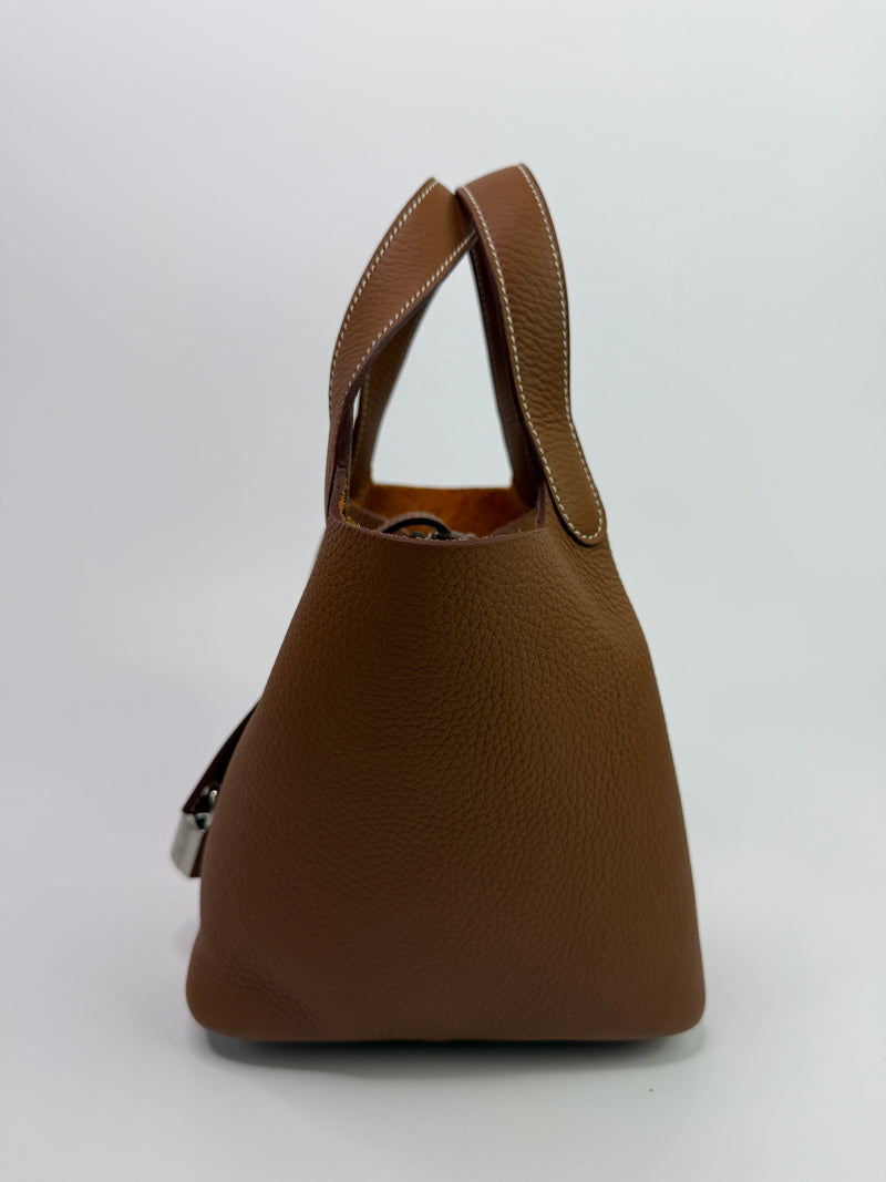 Hermès Picotin 18 In Gold Clemence With Palladium Hardware