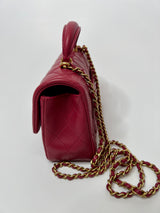 Chanel Mini Rectangle Flap Bag In Raspberry