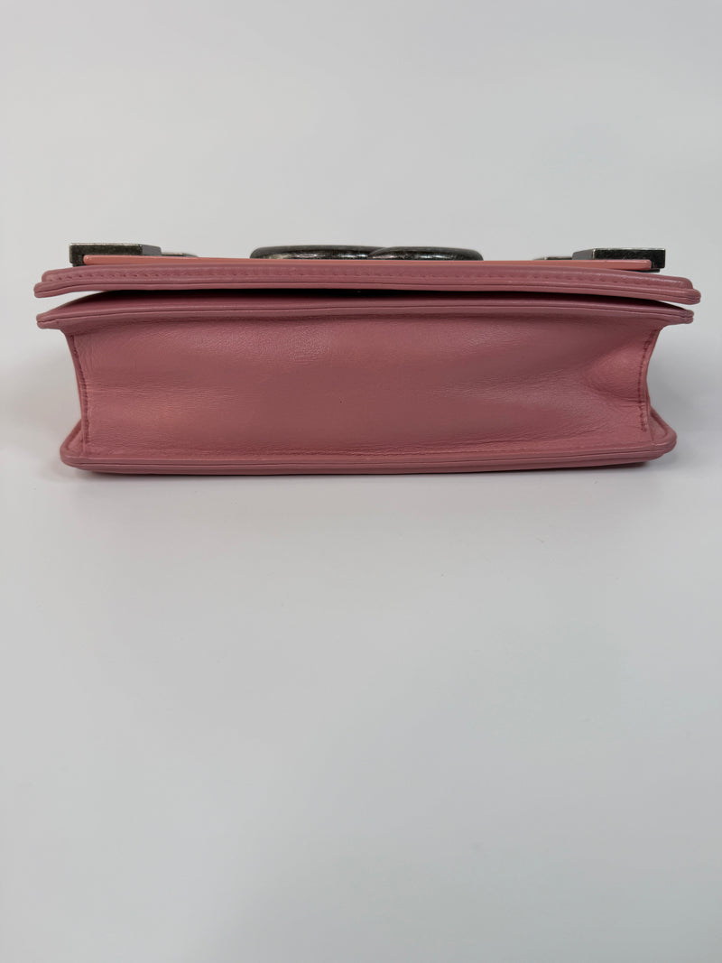 Chanel pink plexiglass Horizontal Boy Brick Bag