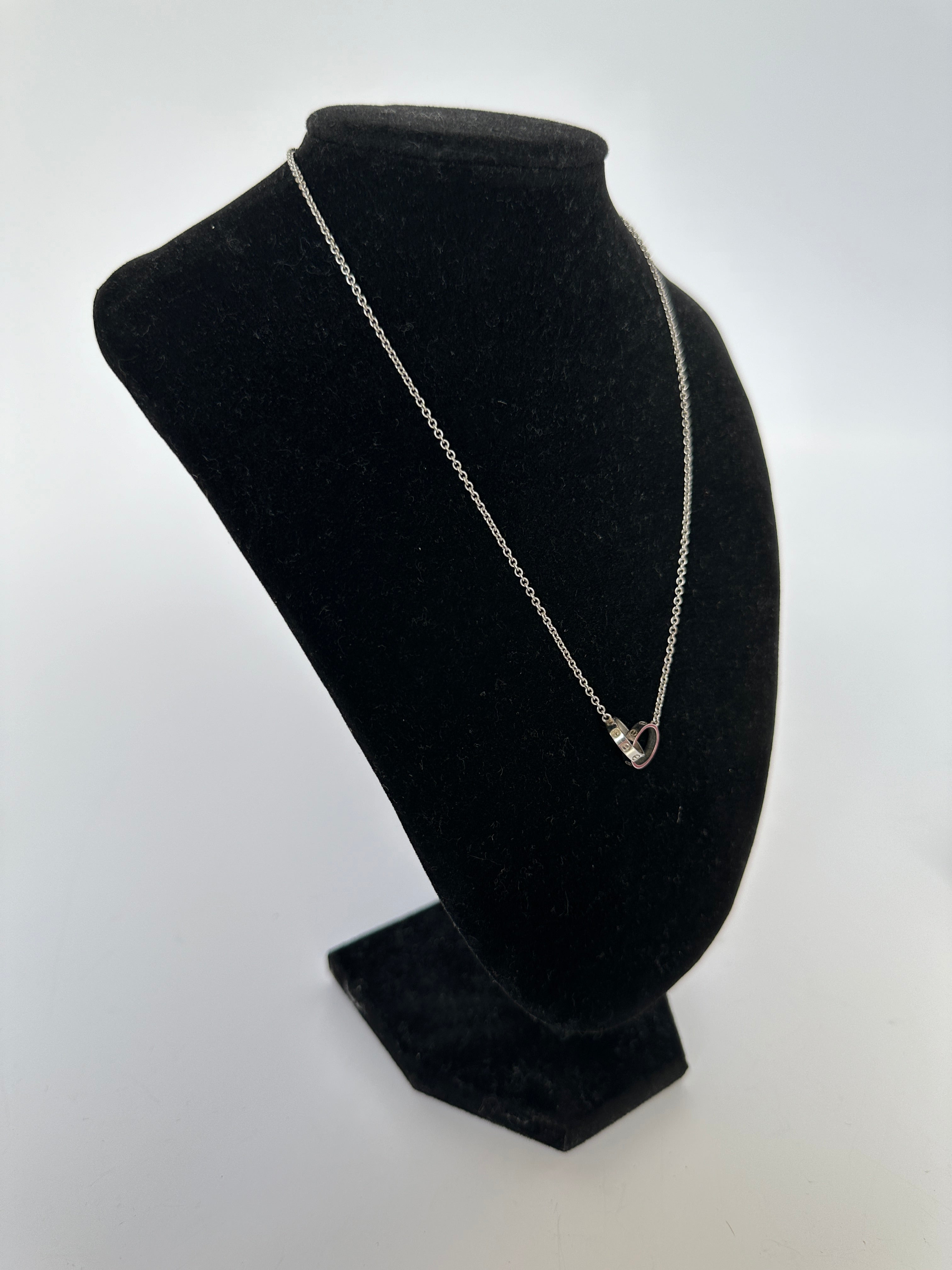 cartier interlocking love necklace in 18ct white gold