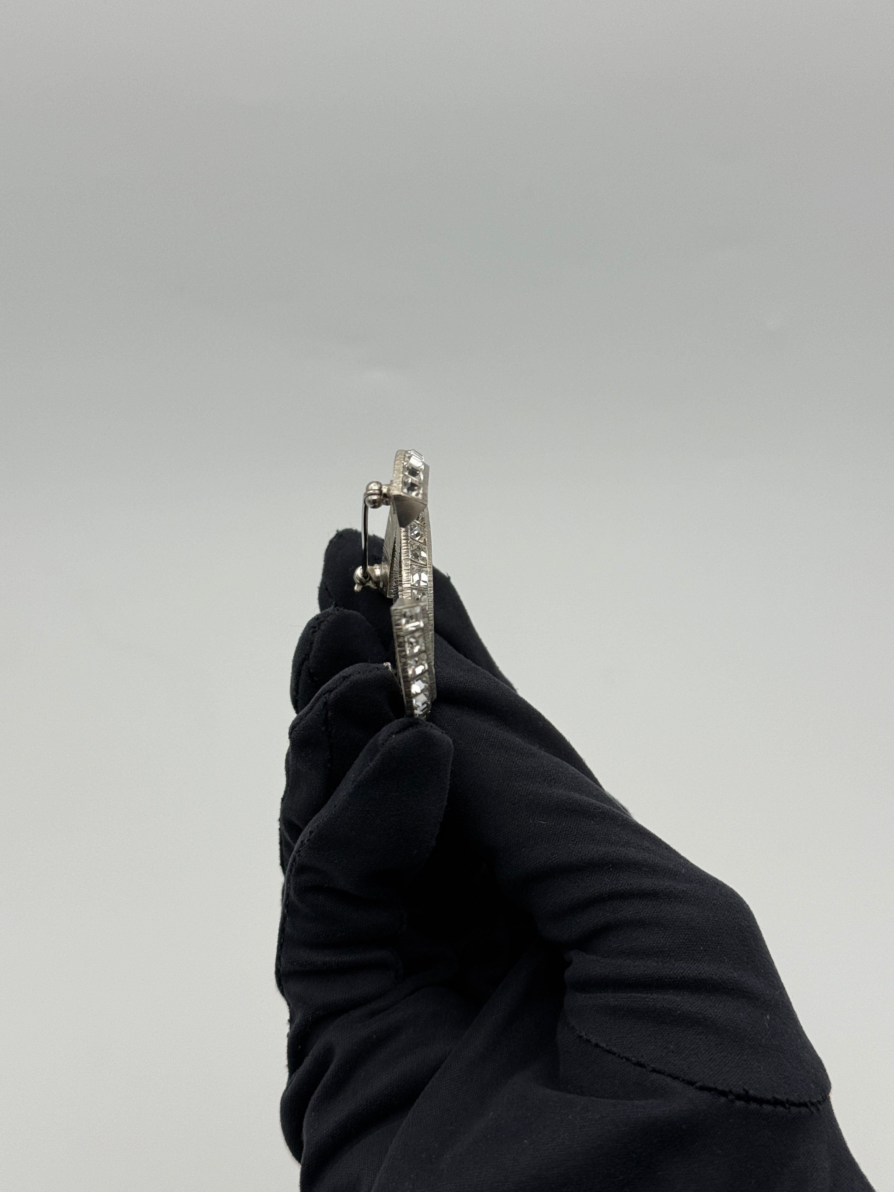 Chanel CC Rhinestone Brooch Silver. Authentic and preloved in excellent condition 