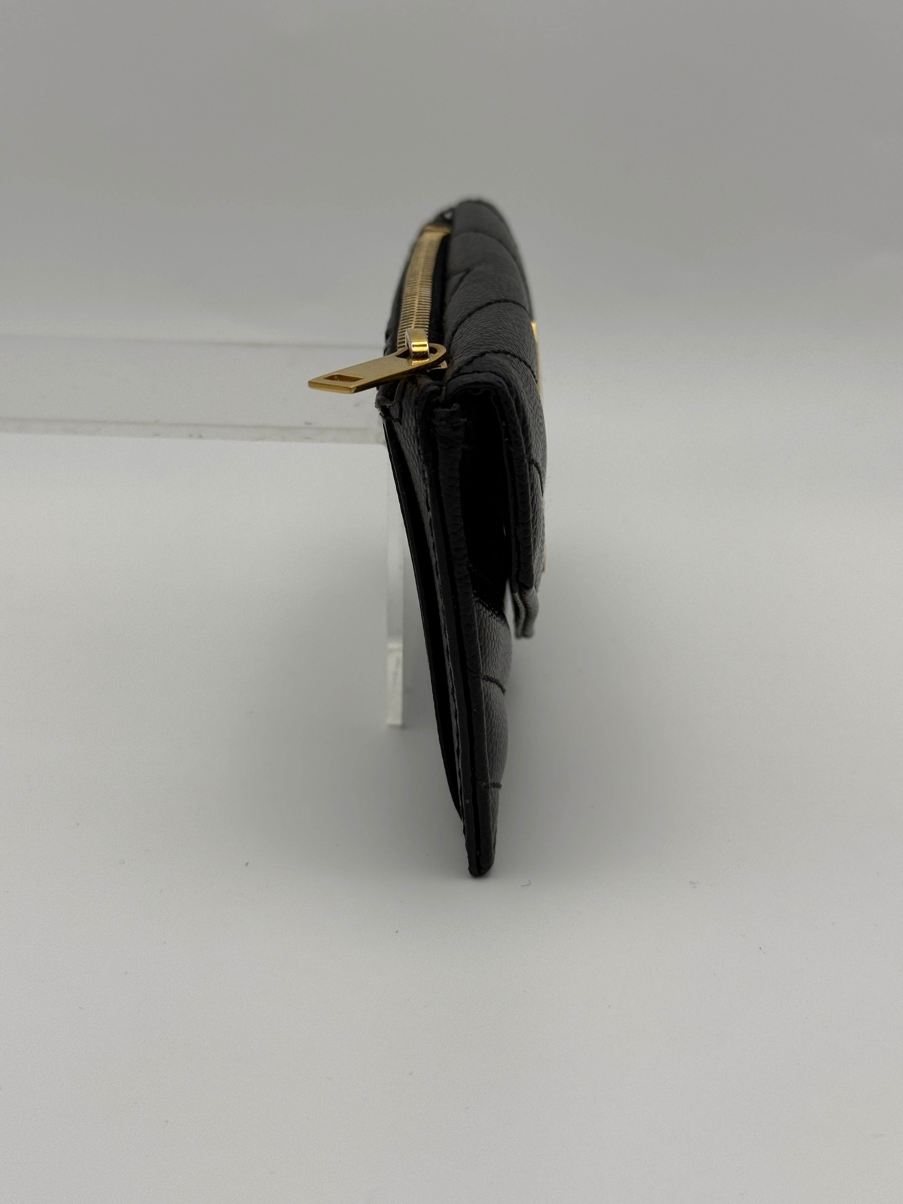 Saint Laurent Monogram Fragments Metalassé Card Holder Black Leather Gold Hardware. Authentic and preloved. Excellent Condition. 100% Authenticity guarantee 