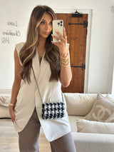 Chanel Wallet On Chain In Houndstooth