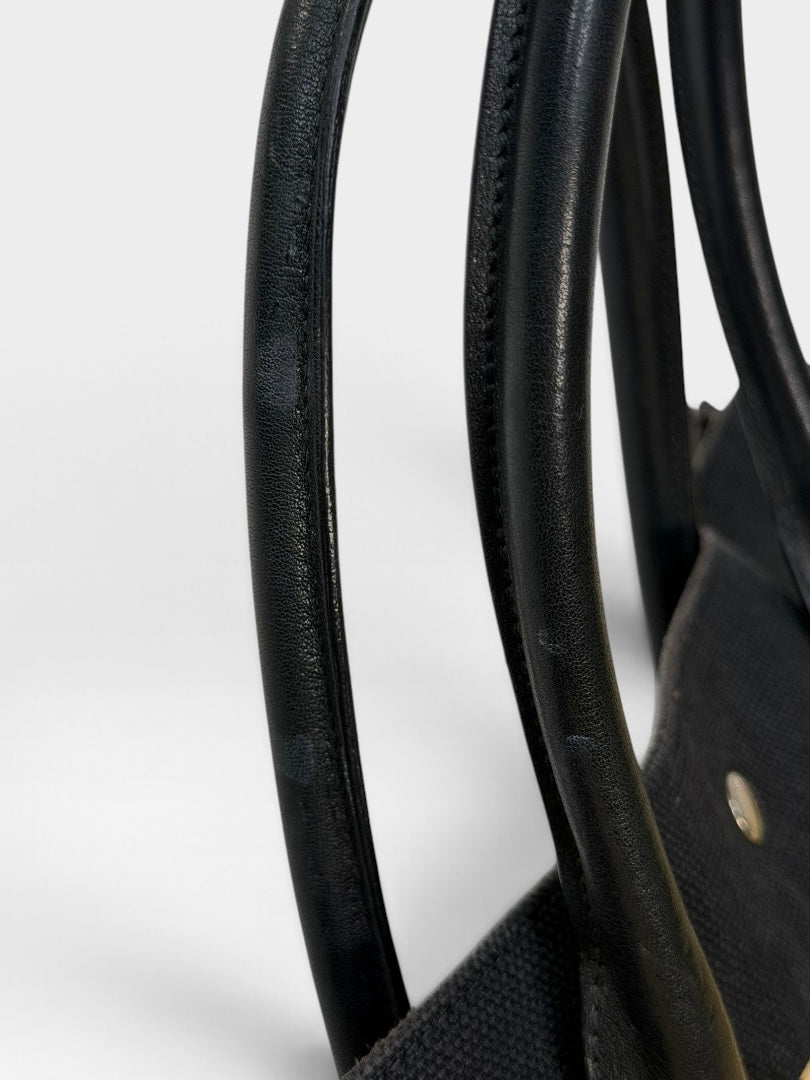 Saint Laurent Rive Gauche Tote In Natural and Black Raffia. 100% authentic and preloved in excellent condition