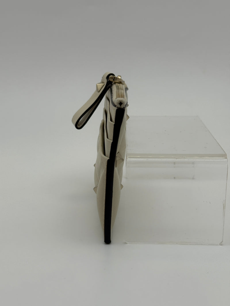 Valentino Garavani Ivory Rockstud Snap Wallet