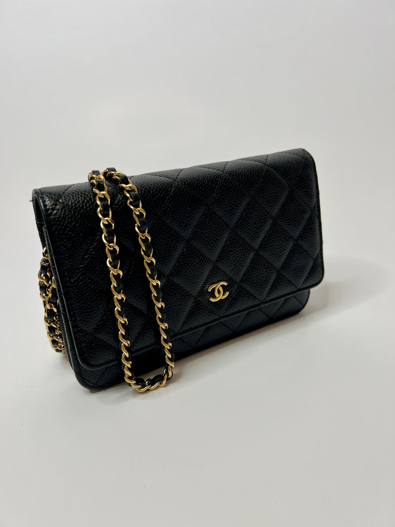 Chanel Wallet On Chain In Black Caviar Leather
