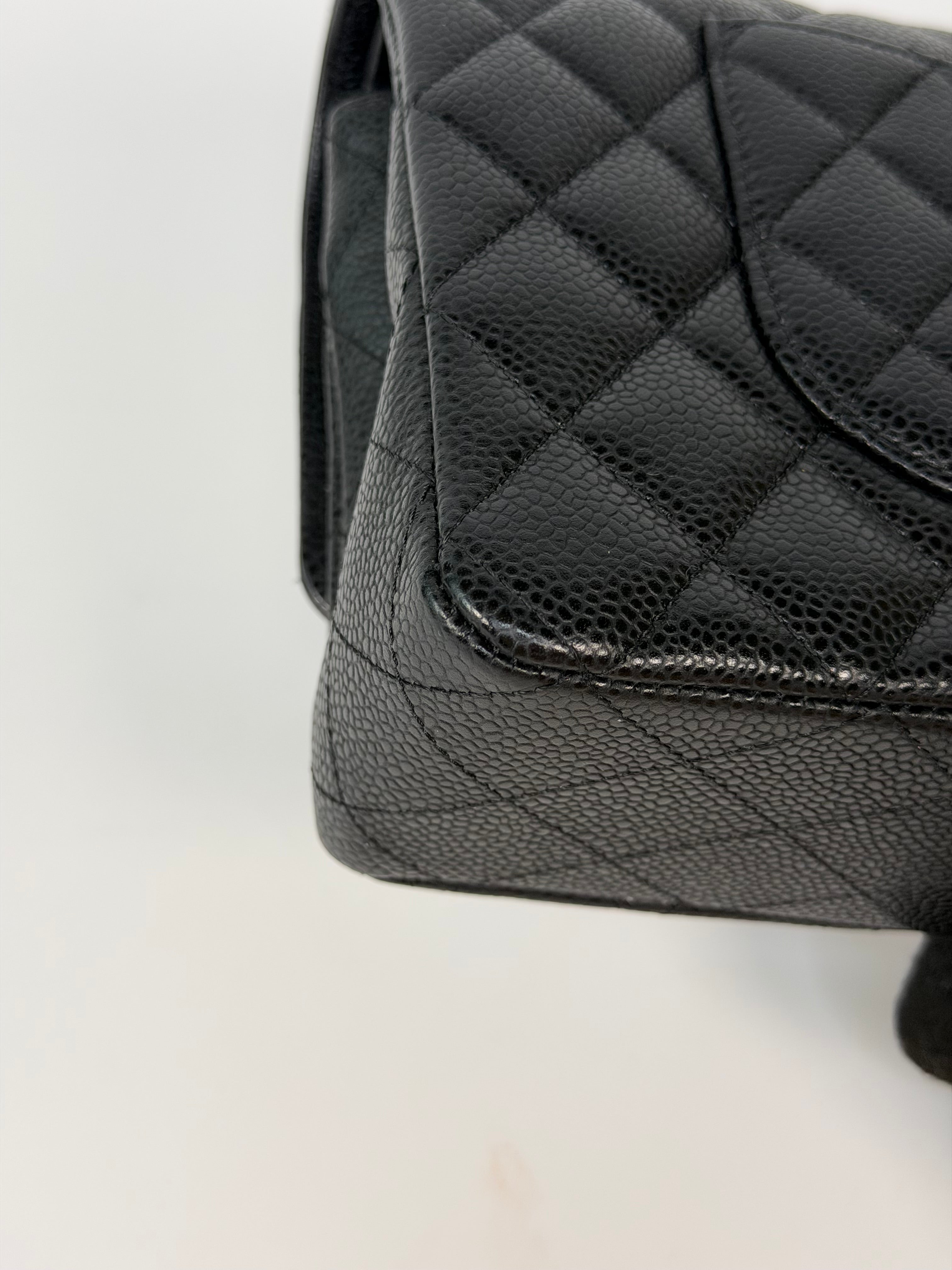 Chanel Medium Classic Double Flap Black Caviar Leather With Gold Hardware