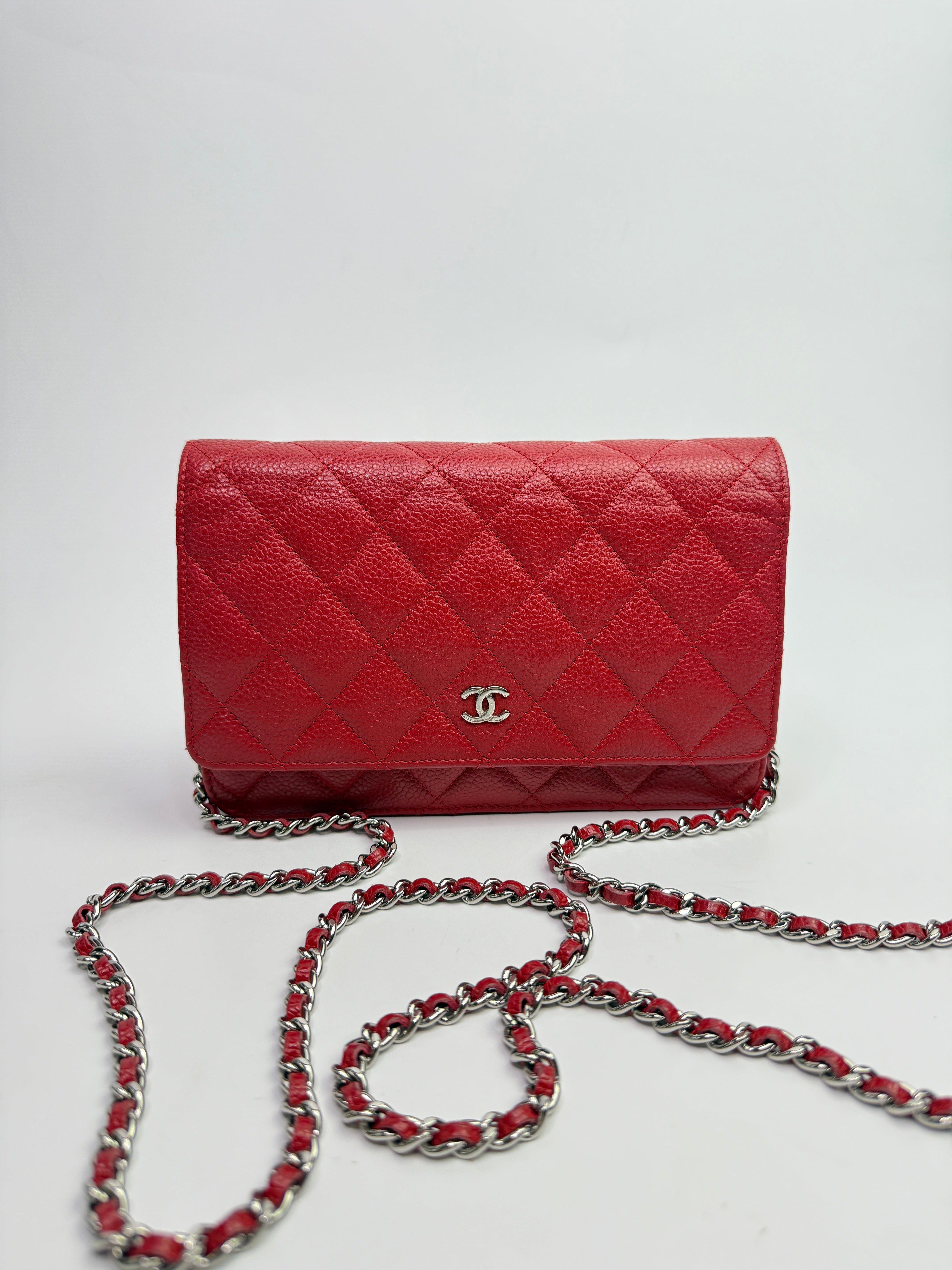 Chanel Wallet On Chain Red Caviar Leather With SHW