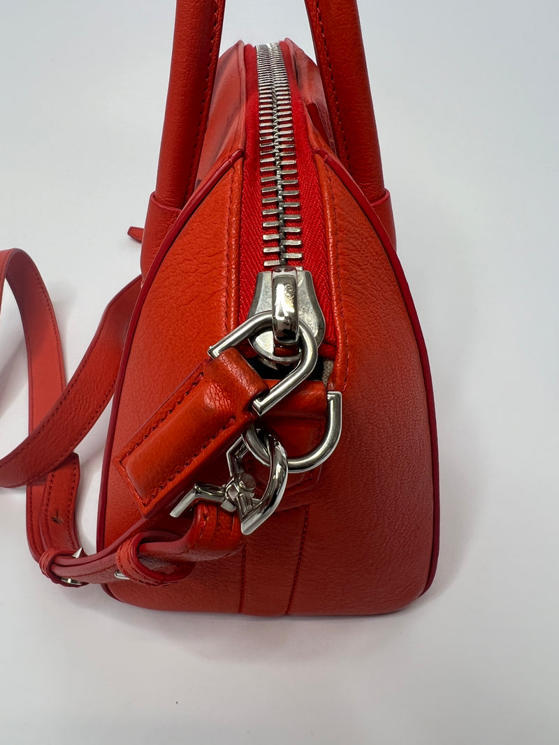 Givenchy Antigona Small In Orange Leather