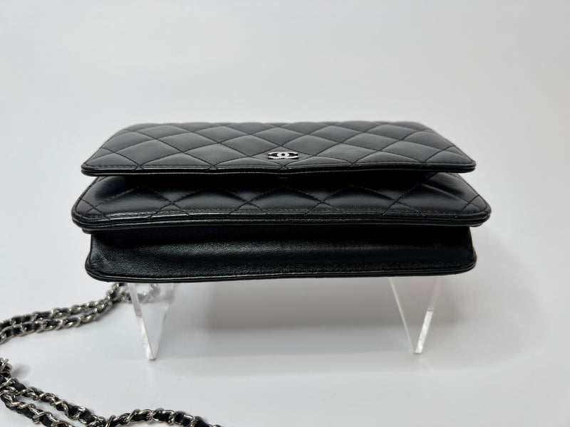 Chanel Wallet On Chain In Black Lambskin Leather