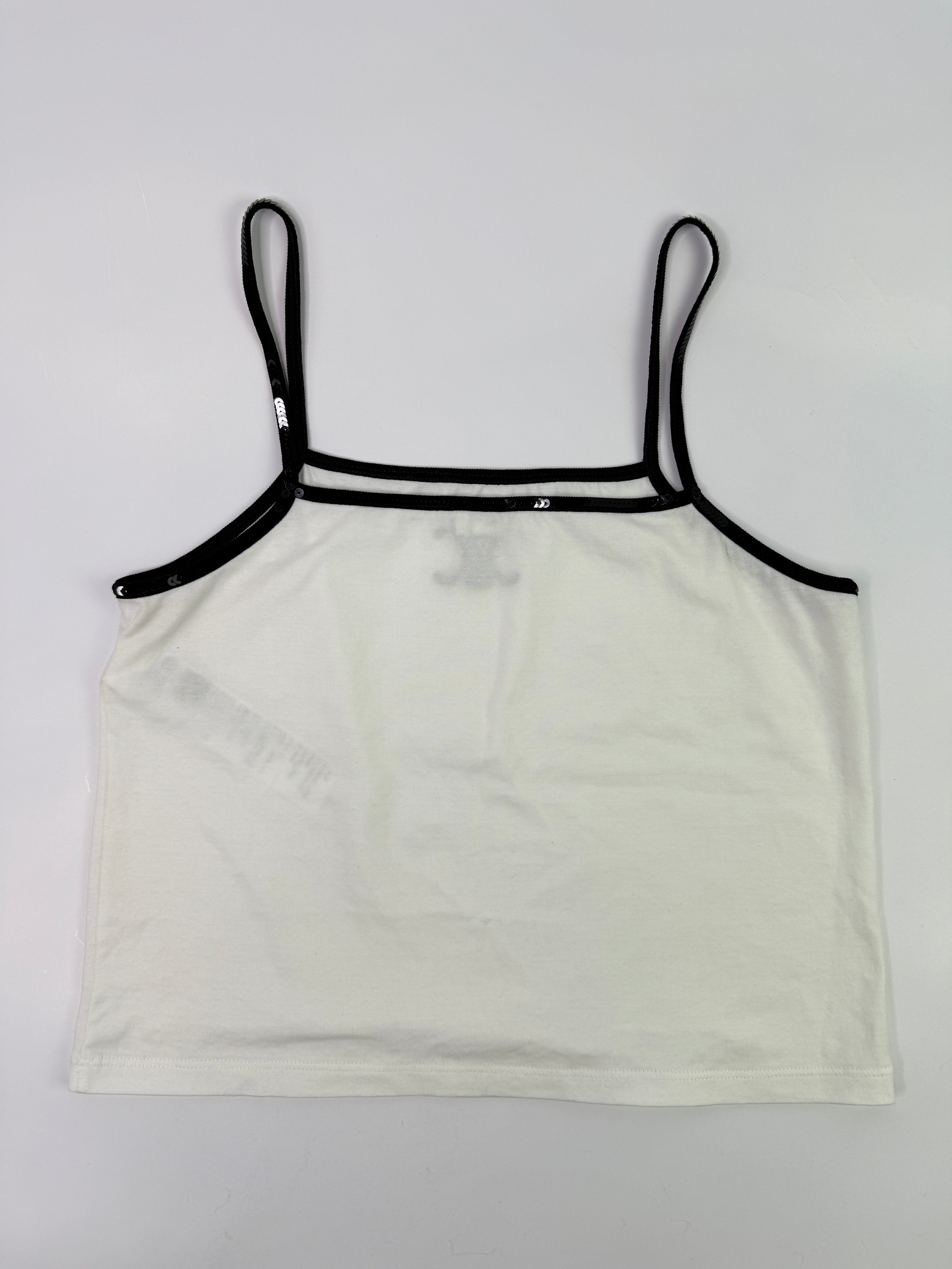 Celine Embroidered Triomphe Tank Top (Size S/UK 8)