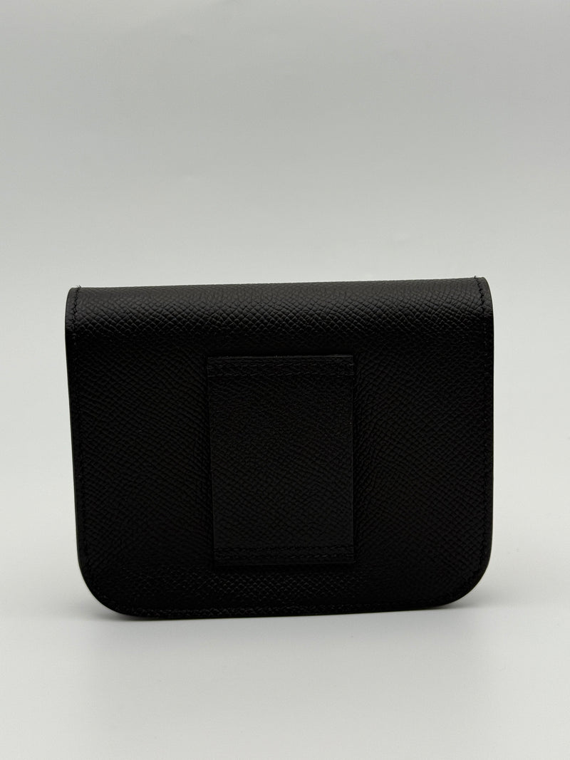 Hermès Constance Slim Wallet In Black Epsom Leather With GHW