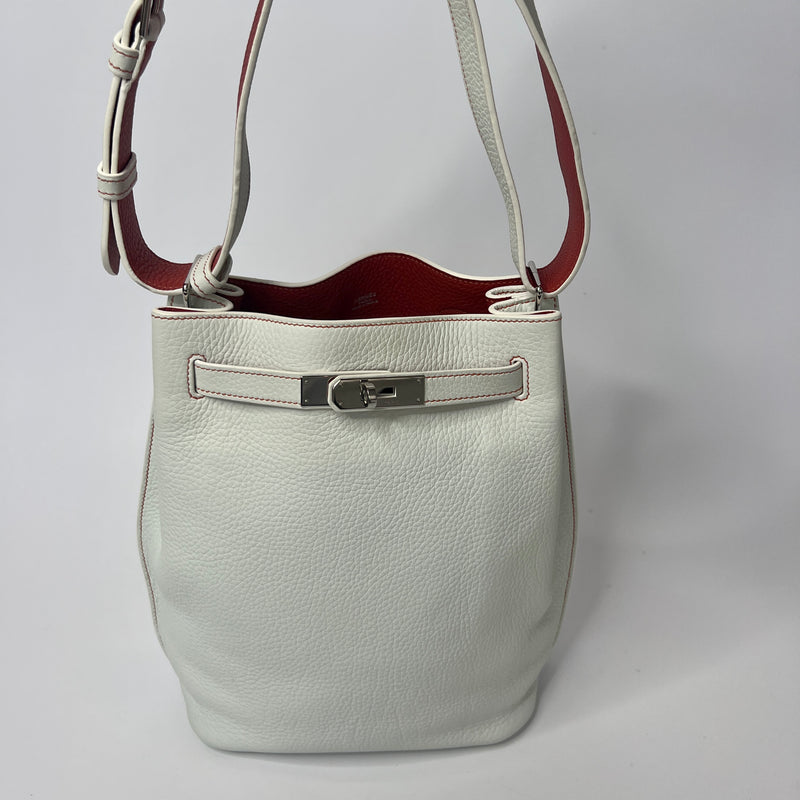 Hermès Sac So Kelly Blanc Verso, Togo and Sanguine Bag