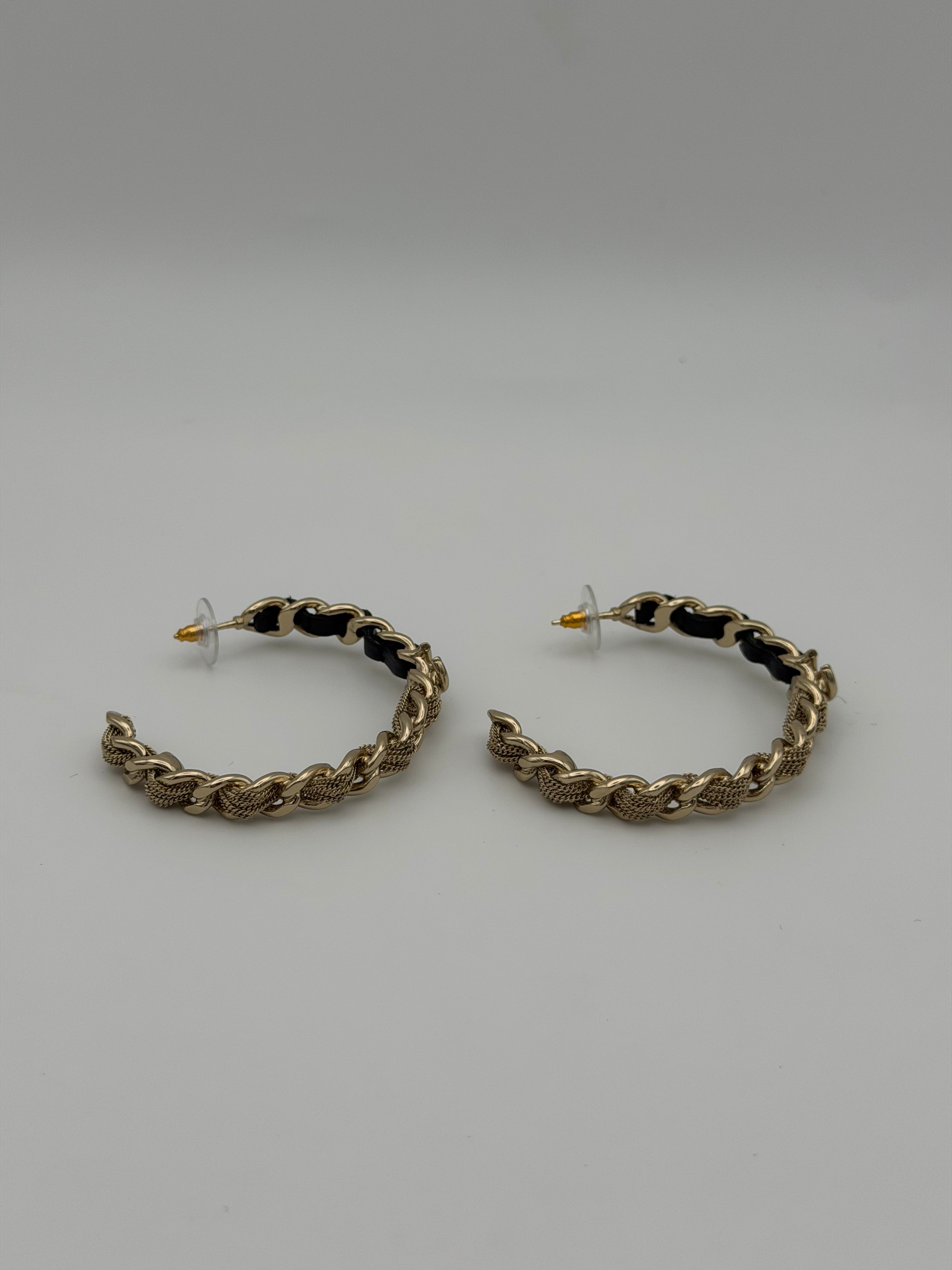 Chanel Statement Hoop Earrings In Gold-Tone Metal 100% authentic and preloved in excellent condition