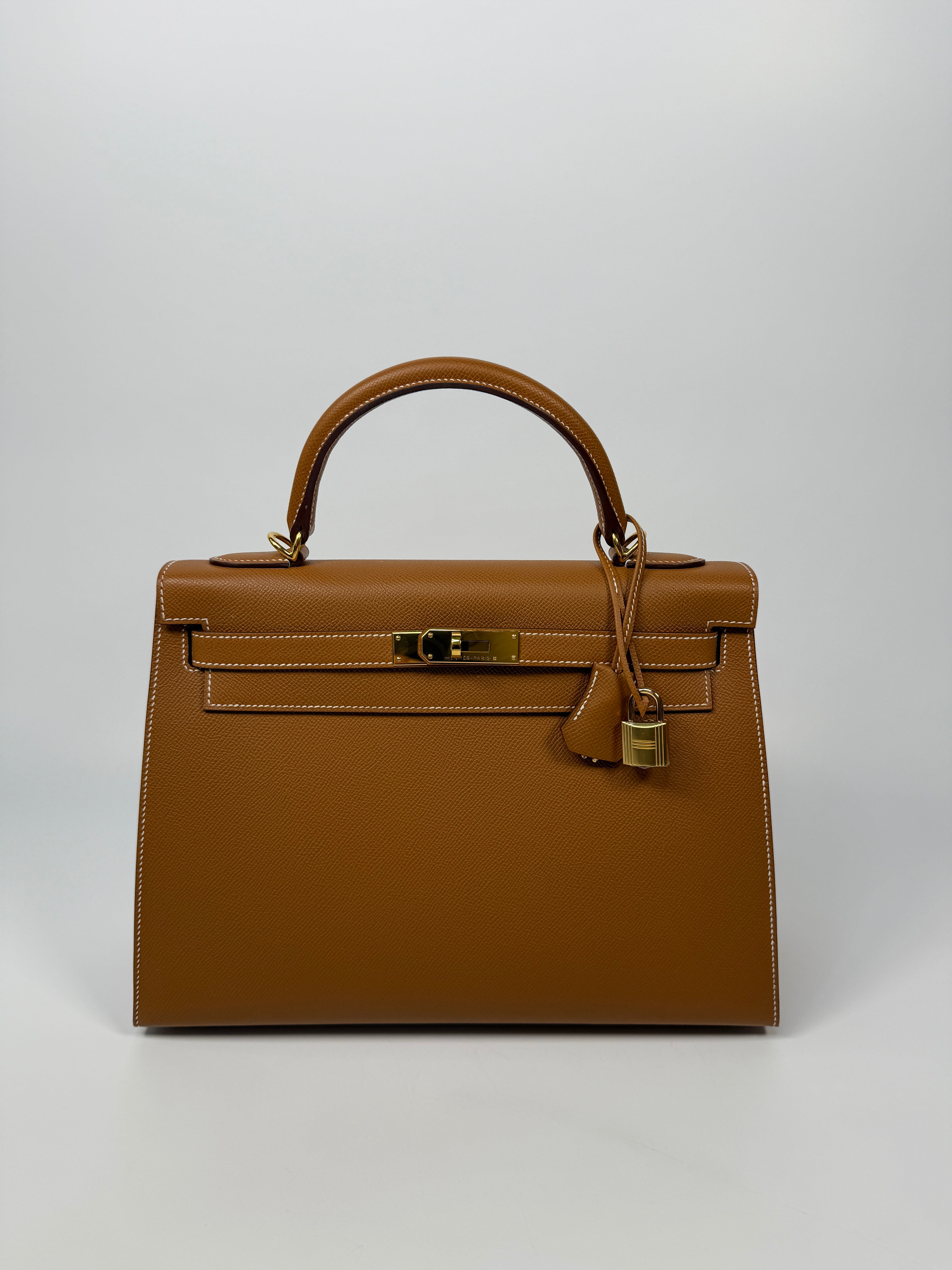 Authentic Pre Loved Hermès Kelly 32 Gold Sellier Epsom Leather With Gold Hardware Excellent Condition