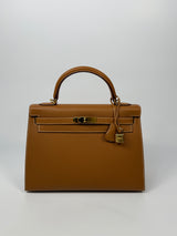 Hermès Kelly 32 Gold Sellier Epsom Leather With GHW