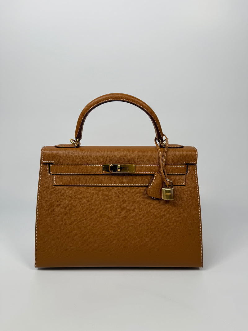 Hermès Kelly 32 Gold Sellier Epsom Leather With GHW