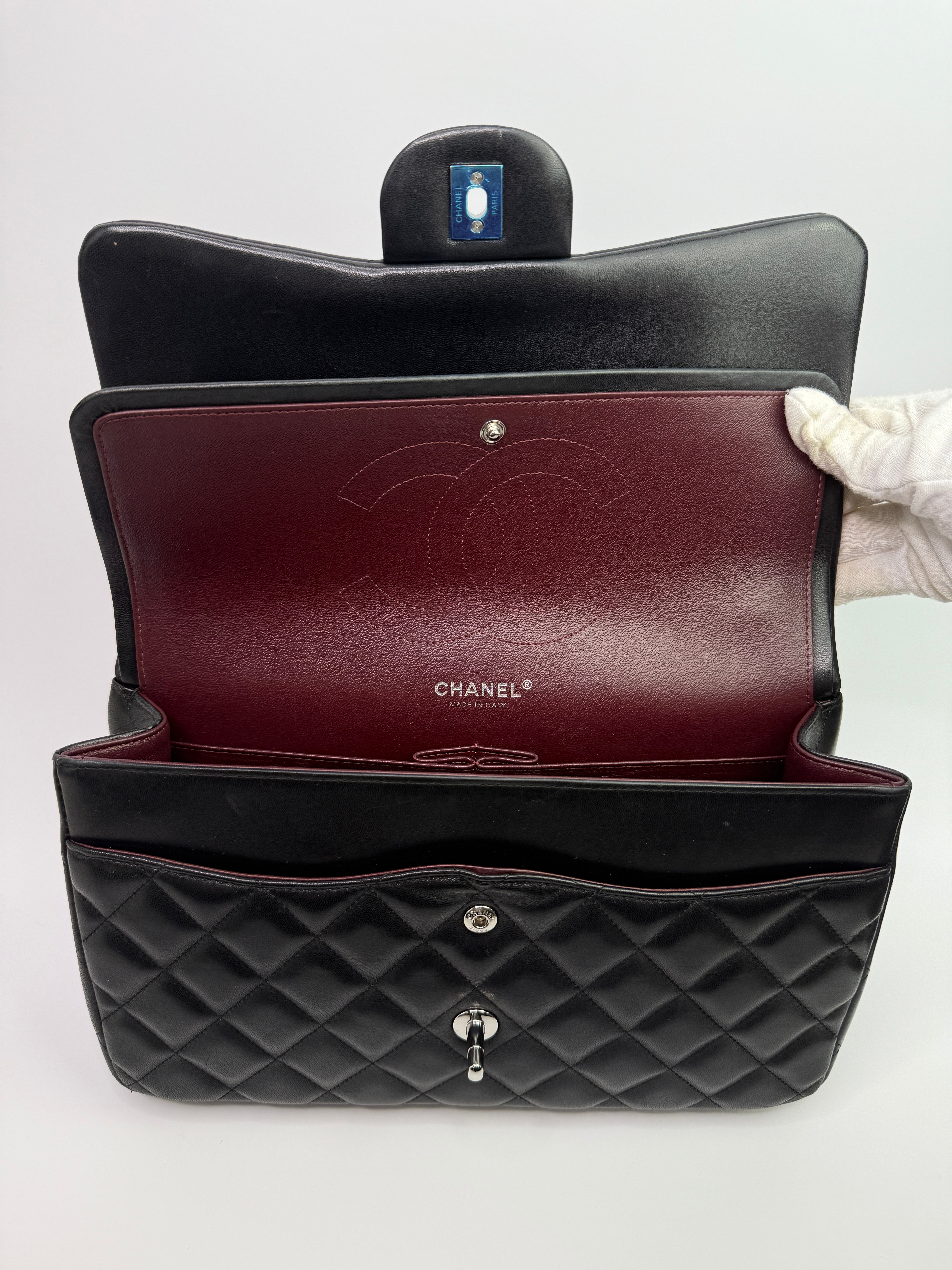 Chanel Jumbo Black Lambskin Leather With SHW