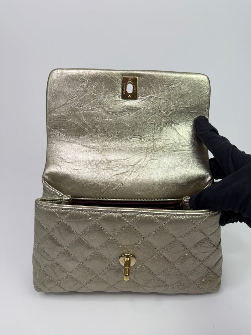 Chanel Small Coco In Gold Crumpled Calfskin With GHW