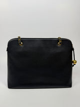 Chanel Vintage Black Caviar Tote Bag
