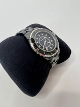 Chanel J12 Black Enamel Diamond Indicators Watch