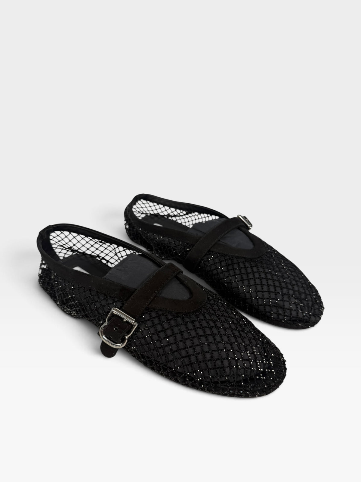 Aalia Flats In Black Mesh (Size 39.5 / UK 6.5) 100% authentic and preloved in excellent condition