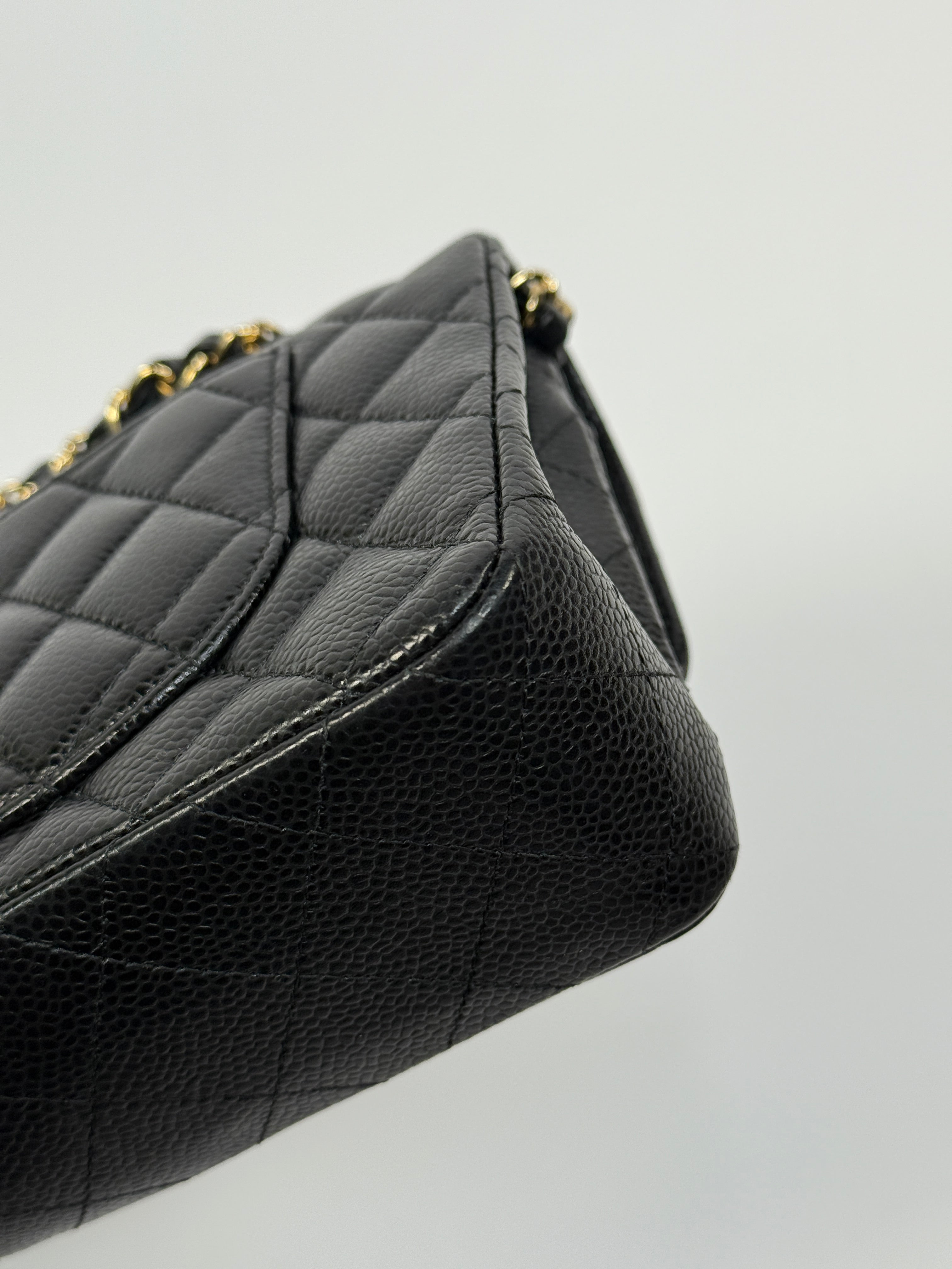 Chanel Small Classic Double Flap In Black Caviar Leather With Gold Hardware
Pre Loved & Authentic 