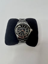 Chanel J12 Black Enamel Diamond Indicators Watch