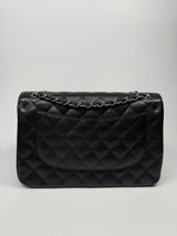 Chanel Black Caviar Leather Jumbo Classic Double Flap SHW