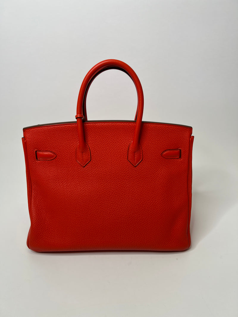 Hermès Birkin 35 Red Togo Leather With Palladium Hardware